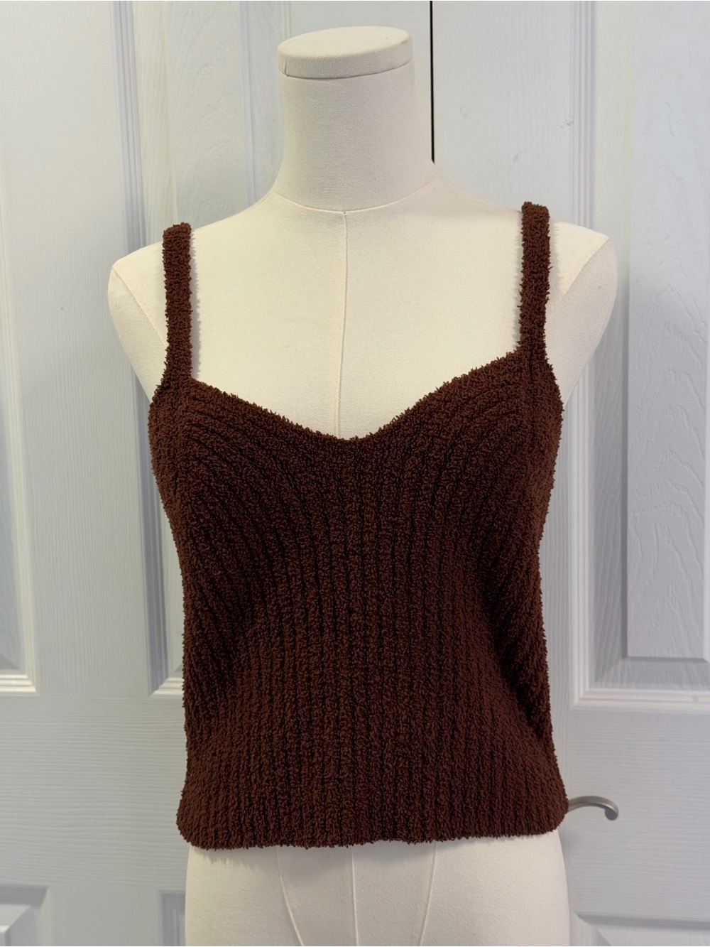 Altar’d State Brown Fuzzy Textured Camisole Tank Top L